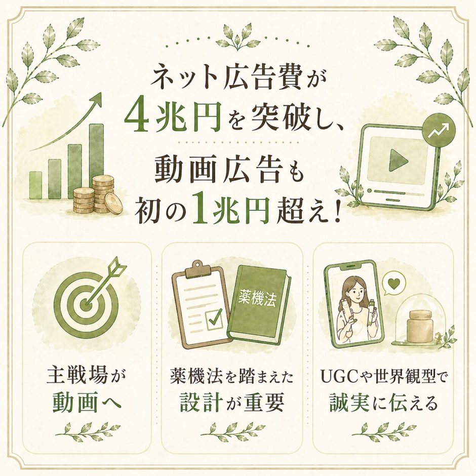 動画広告1兆円突破。健康食品・美容ECはどう向き合うべき？