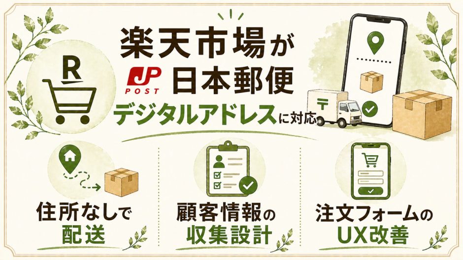 健康食品・美容ECの離脱改善。デジタルアドレスが楽天市場に対応