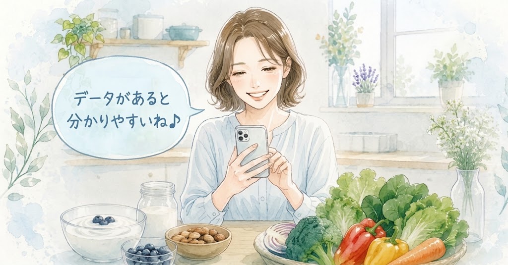 マイキンソーの結果を見る女性