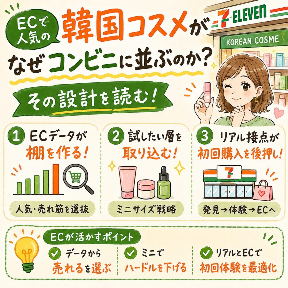 韓国コスメがなぜコンビニに並ぶのか