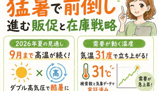 2026年夏の小売需要予測、猛暑で前倒し進む販促と在庫戦略