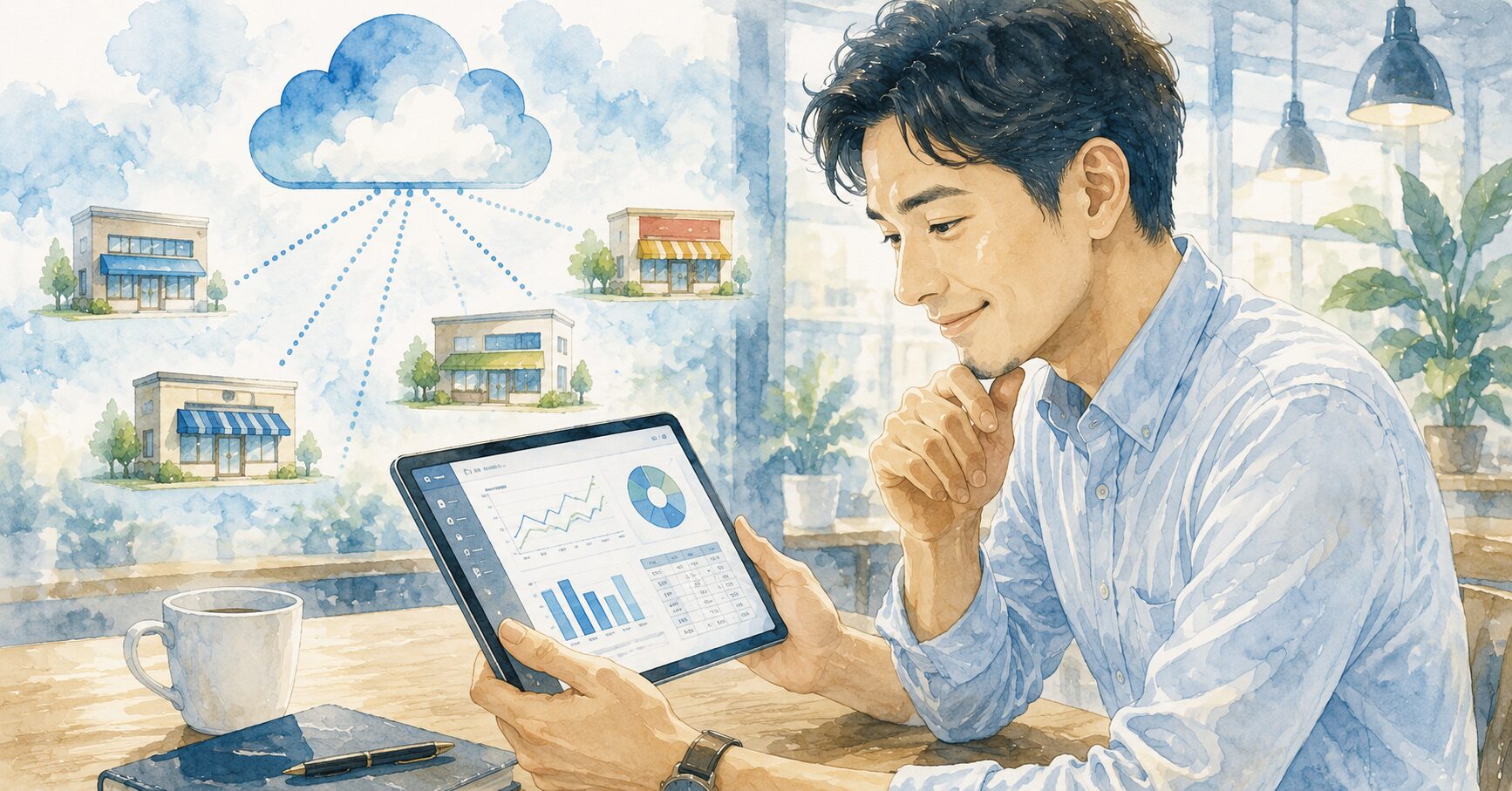 店長が安心した表情で確認