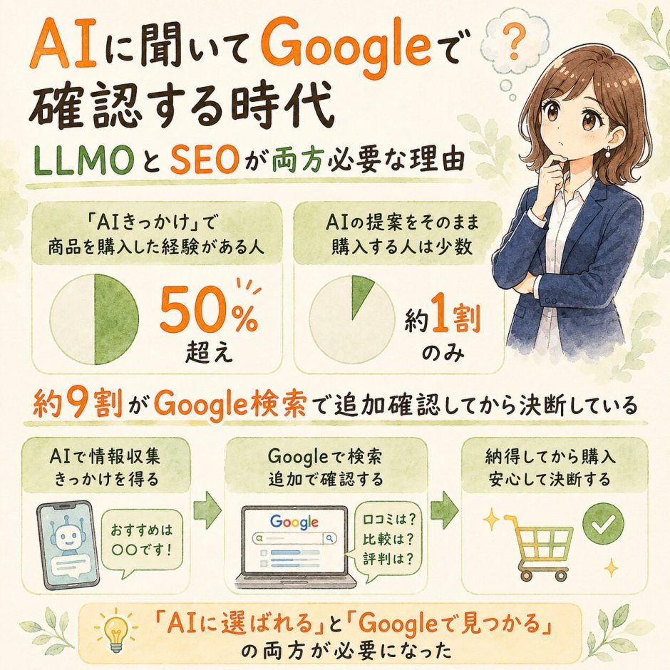 「AIに選ばれる」と「Googleで見つかる」の両方が必要