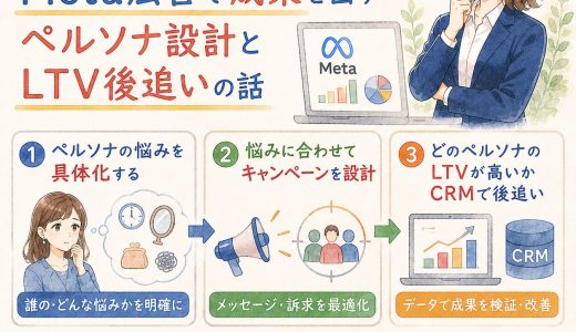 「疲労に～」「シミ・シワに～」では届かない。Meta広告で成果を出すペルソナ設計とLTV後追いの話