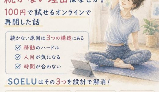 ヨガスタジオが続かない理由はなぜか。100円で試せるオンラインで再開した話