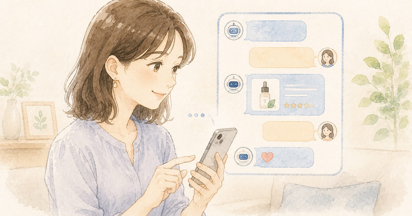 スマホで検索している女性